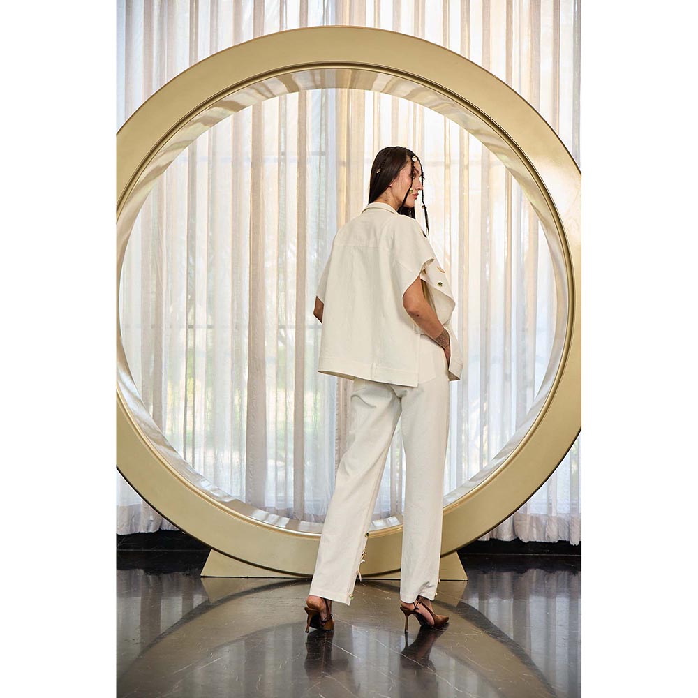Kay Kay BY KKHUSHI SAHAII Bernie Denim White Co-Ord Set