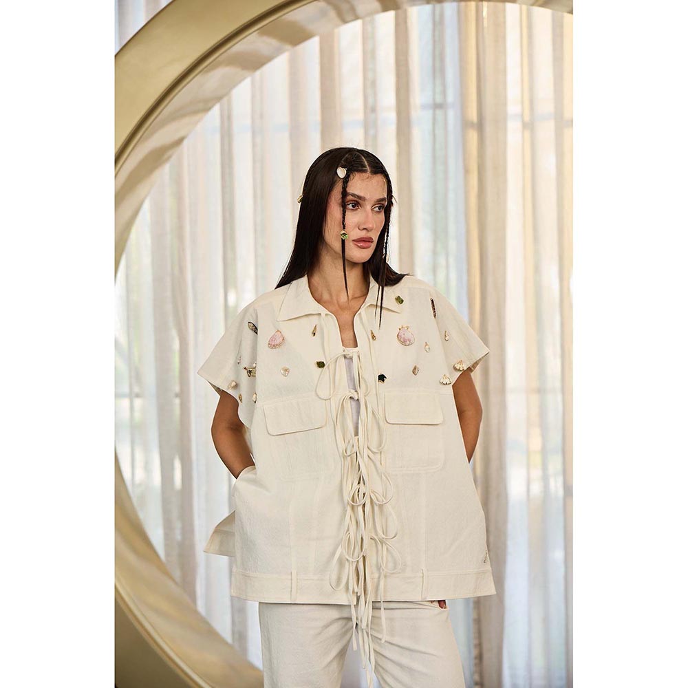 Kay Kay BY KKHUSHI SAHAII Bernie Denim White Co-Ord Set