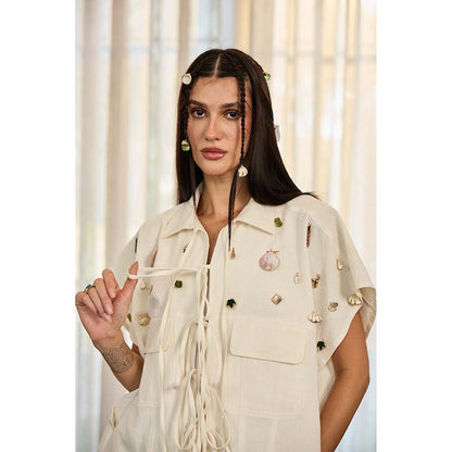 Kay Kay BY KKHUSHI SAHAII Bernie Denim White Co-Ord Set