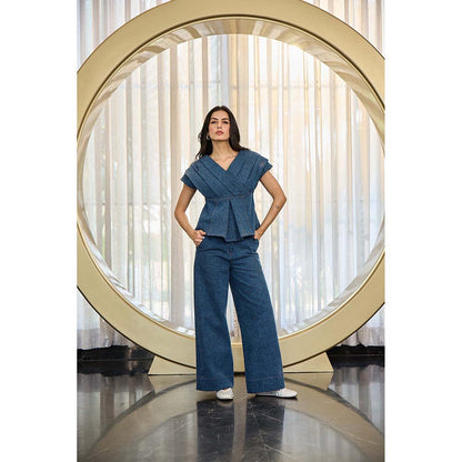 Kay Kay BY KKHUSHI SAHAII Kate Navy Blue Co-Ord Set