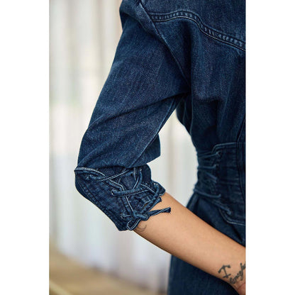 Kay Kay BY KKHUSHI SAHAII Stingy Denim Solid Navy Blue Mini Dress