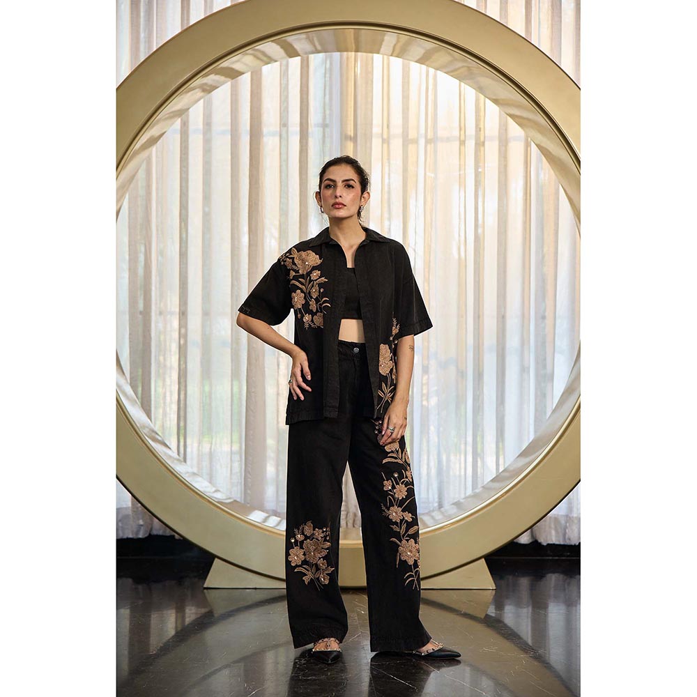 Kay Kay BY KKHUSHI SAHAII Claudy Embroidered Black Co-Ord Set