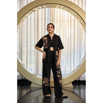Kay Kay BY KKHUSHI SAHAII Claudy Embroidered Black Co-Ord Set