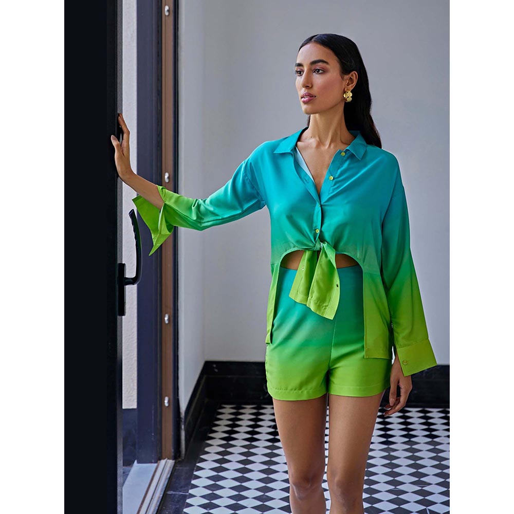 Kay Kay BY KKHUSHI SAHAII Ombre Green Co-Ord Set