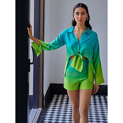 Kay Kay BY KKHUSHI SAHAII Ombre Green Co-Ord Set