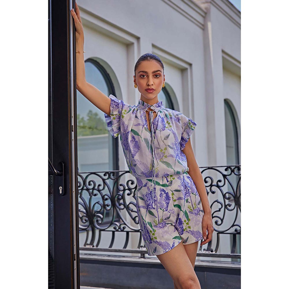 Kay Kay BY KKHUSHI SAHAII Floral Printed Purple Co-Ord Set