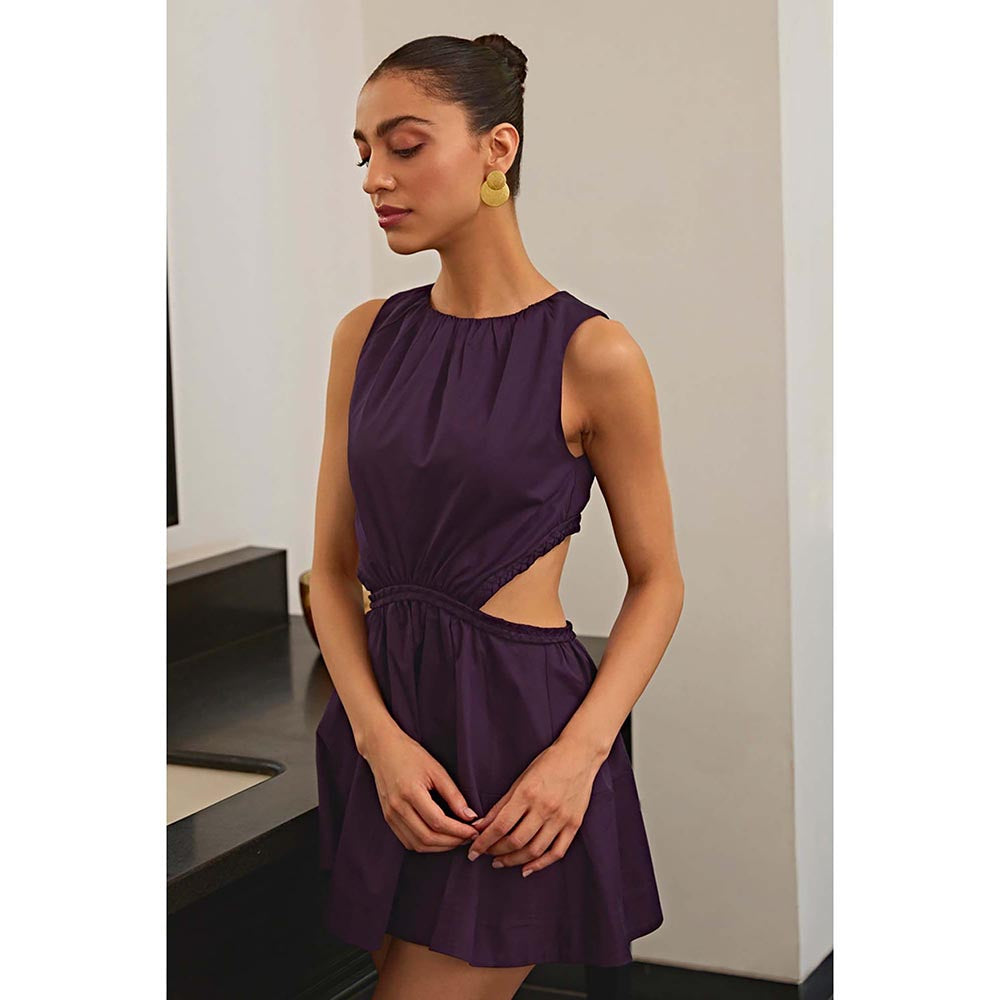 Kay Kay BY KKHUSHI SAHAII Braided Purple Mini Dress