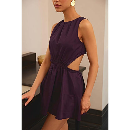 Kay Kay BY KKHUSHI SAHAII Braided Purple Mini Dress