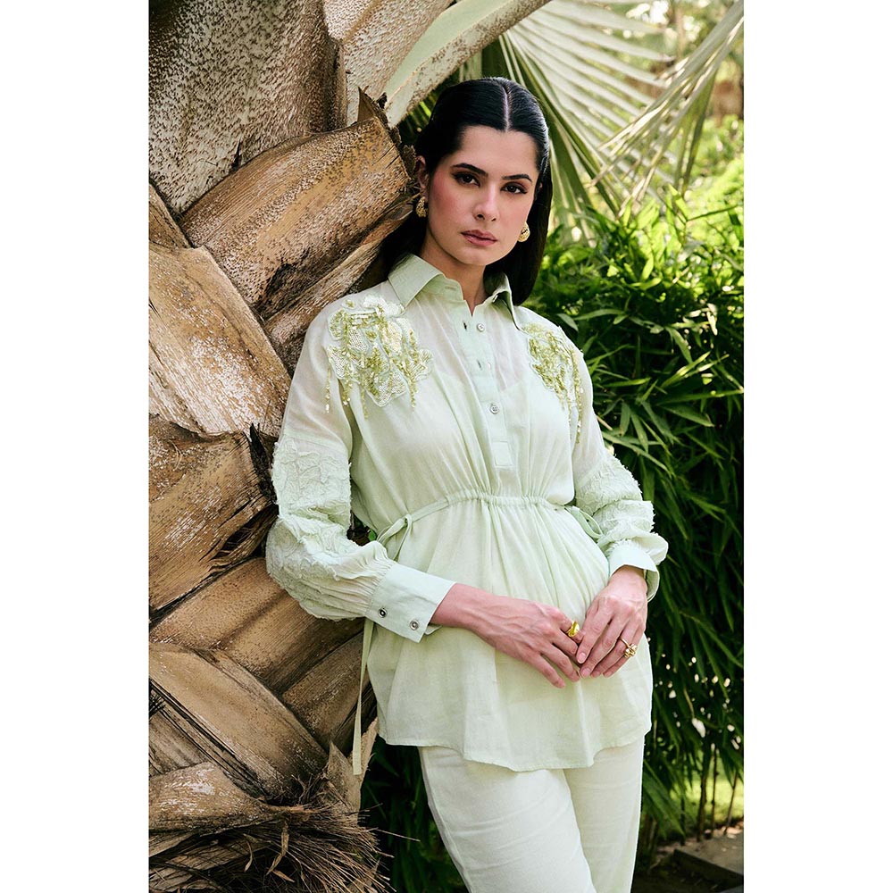 Kay Kay BY KKHUSHI SAHAII Iris Green Co-Ord Set