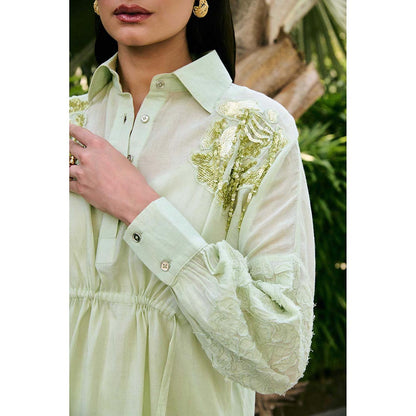 Kay Kay BY KKHUSHI SAHAII Iris Green Co-Ord Set