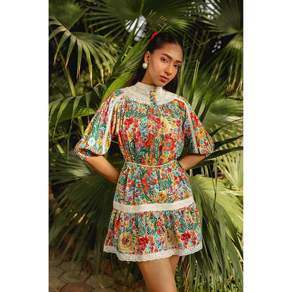 Kay Kay BY KKHUSHI SAHAII Carole Short Floral Print Multicolour Mini Dress