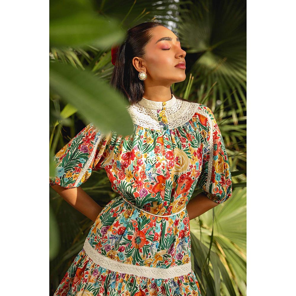 Kay Kay BY KKHUSHI SAHAII Carole Short Floral Print Multicolour Mini Dress