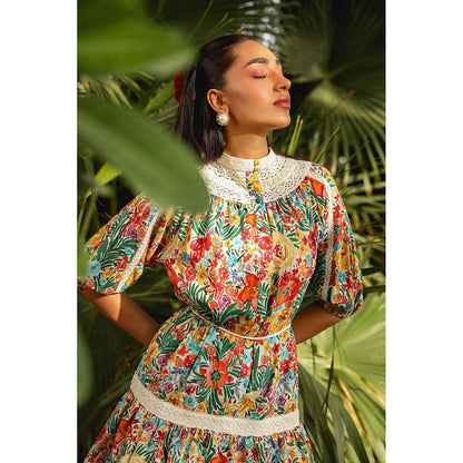 Kay Kay BY KKHUSHI SAHAII Carole Short Floral Print Multicolour Mini Dress