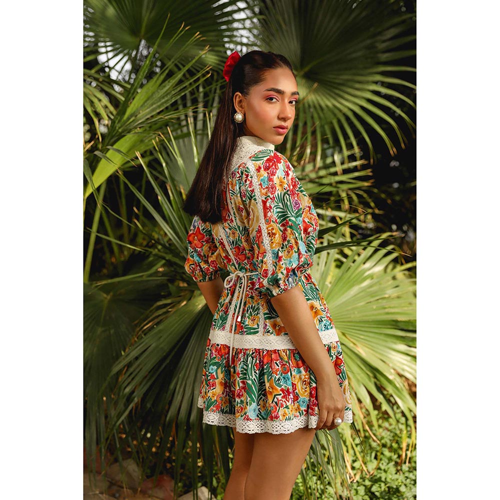 Kay Kay BY KKHUSHI SAHAII Carole Short Floral Print Multicolour Mini Dress