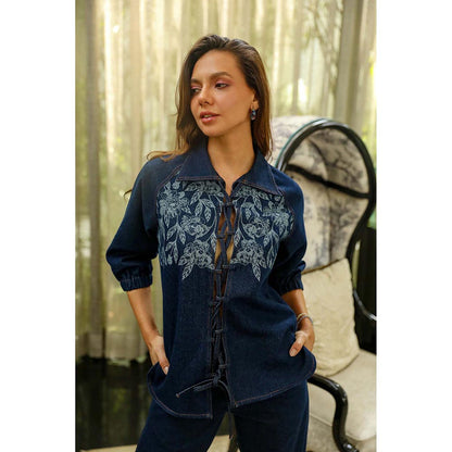 Kay Kay BY KKHUSHI SAHAII Lowis Denim Blue Co-Ord Set