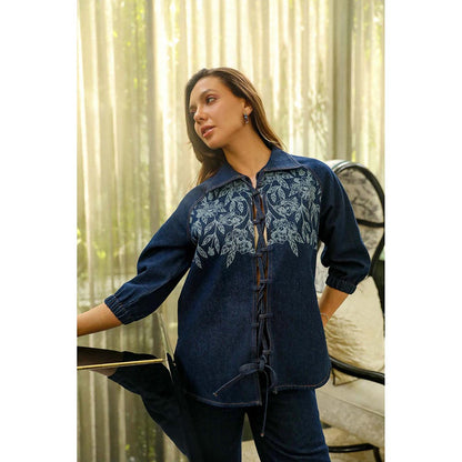 Kay Kay BY KKHUSHI SAHAII Lowis Denim Blue Co-Ord Set
