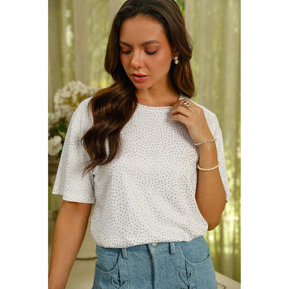 Kay Kay BY KKHUSHI SAHAII Serena Boxy Fit White T-shirt