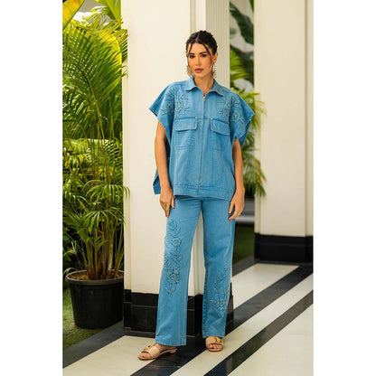 Kay Kay BY KKHUSHI SAHAII Mirela Denim Blue Co-Ord Set
