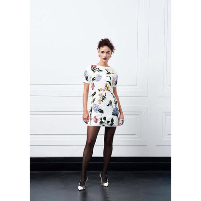 Kay Kay BY KKHUSHI SAHAII Torin Floral Off White Mini Dress