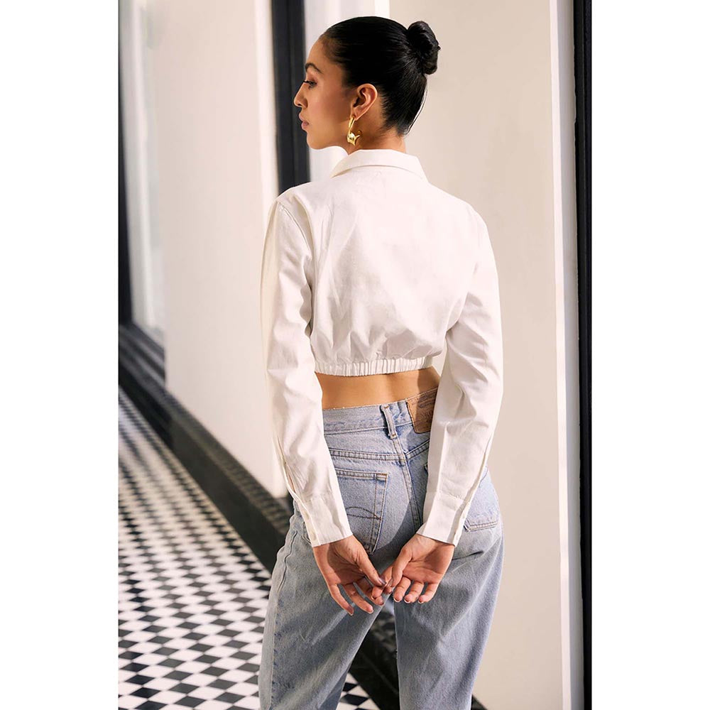 Kay Kay BY KKHUSHI SAHAII White Customisable Crop Top