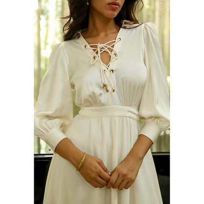 Kay Kay BY KKHUSHI SAHAII Shye Solid White Maxi Dress