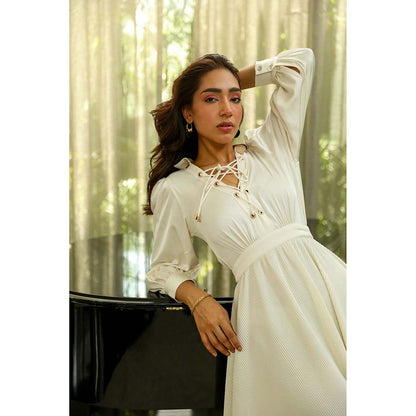 Kay Kay BY KKHUSHI SAHAII Shye Solid White Maxi Dress