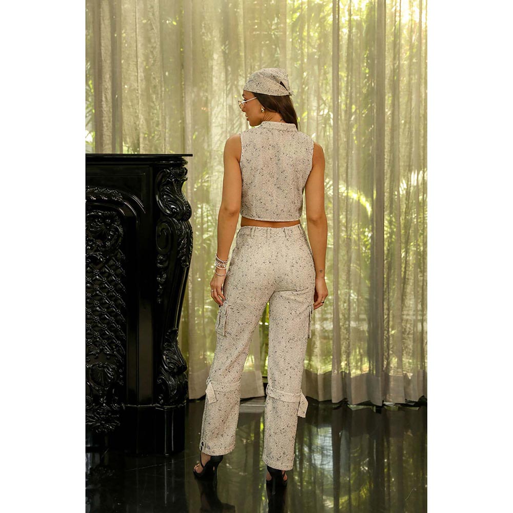 Kay Kay BY KKHUSHI SAHAII Clea Textured Beige Co-Ord Set