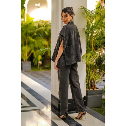 Kay Kay BY KKHUSHI SAHAII Reyna Denim Black Co-Ord Set