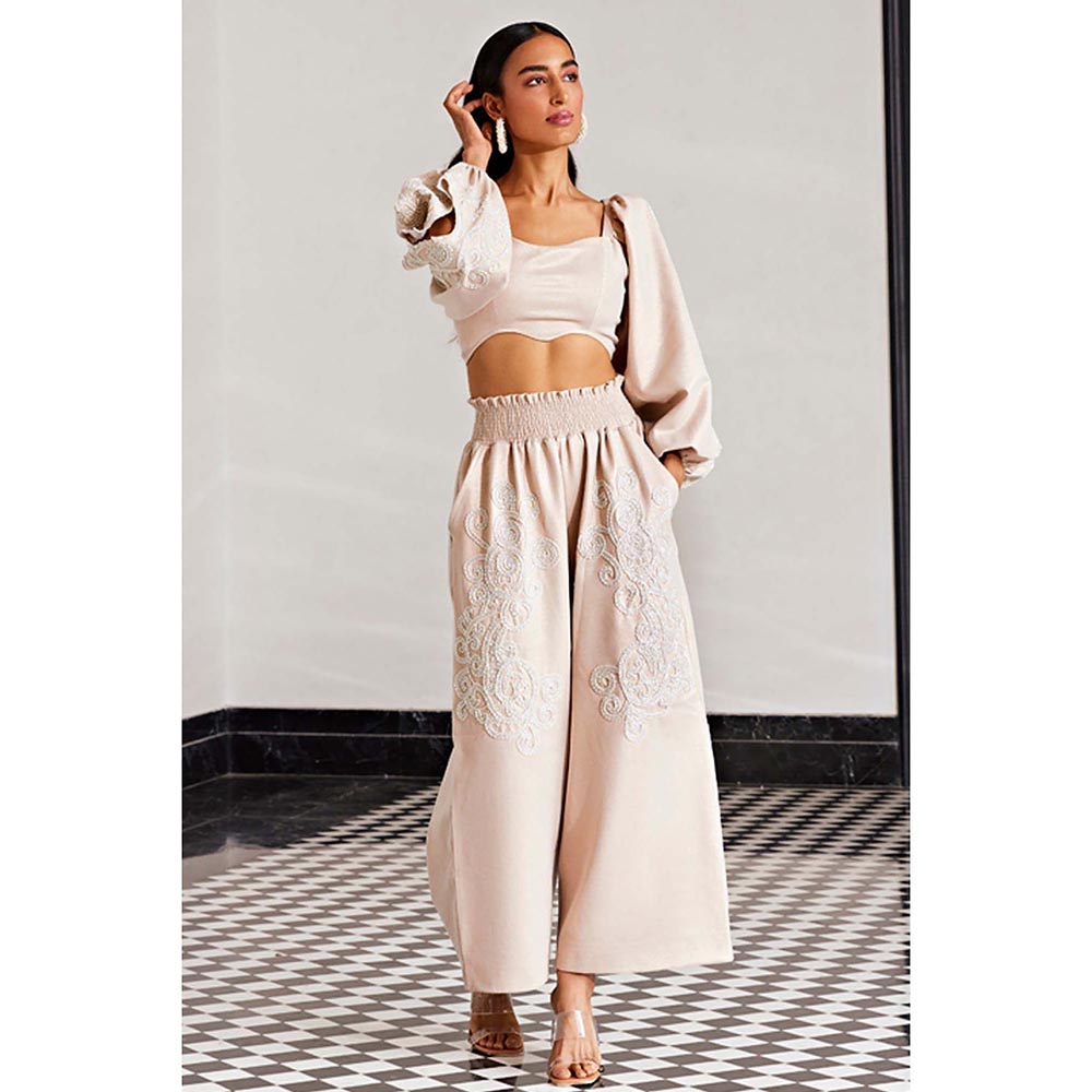 Kay Kay BY KKHUSHI SAHAII Embellished Rose Gold Co-Ord Set
