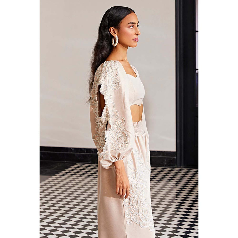 Kay Kay BY KKHUSHI SAHAII Embellished Rose Gold Co-Ord Set