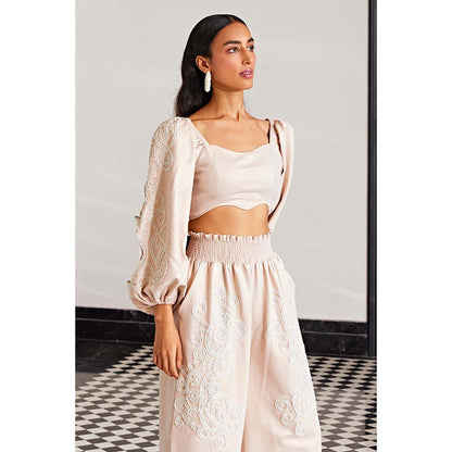 Kay Kay BY KKHUSHI SAHAII Embellished Rose Gold Co-Ord Set