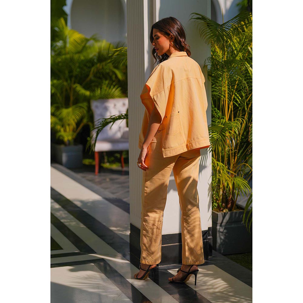Kay Kay BY KKHUSHI SAHAII Mirela Denim Yellow Co-Ord Set