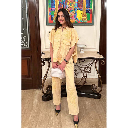 Kay Kay BY KKHUSHI SAHAII Mirela Denim Yellow Co-Ord Set