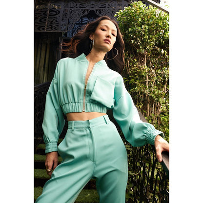 Kay Kay BY KKHUSHI SAHAII Turquoise Claire Co-Ord Set