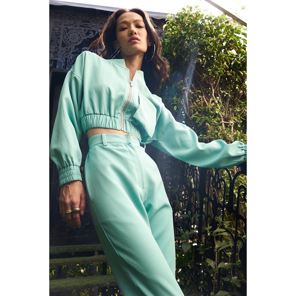 Kay Kay BY KKHUSHI SAHAII Turquoise Claire Co-Ord Set