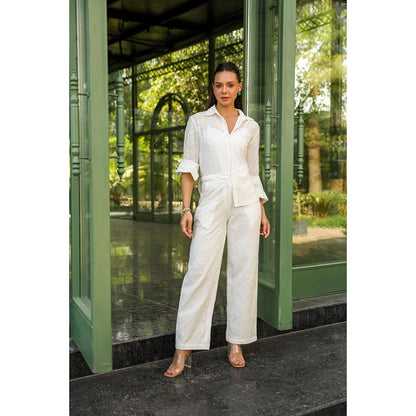 Kay Kay BY KKHUSHI SAHAII Which Hana Schiffli Work Shirt And Pant