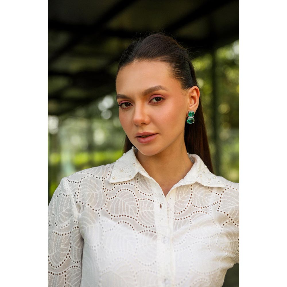 Kay Kay BY KKHUSHI SAHAII Which Hana Schiffli Work Shirt And Pant