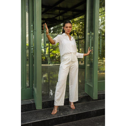 Kay Kay BY KKHUSHI SAHAII Which Hana Schiffli Work Shirt And Pant