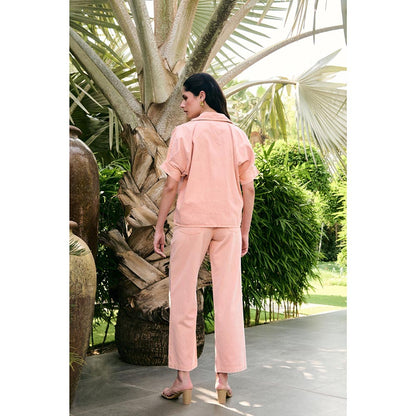 Kay Kay BY KKHUSHI SAHAII Orange Faye Flower Embroidered Co-Ord Set