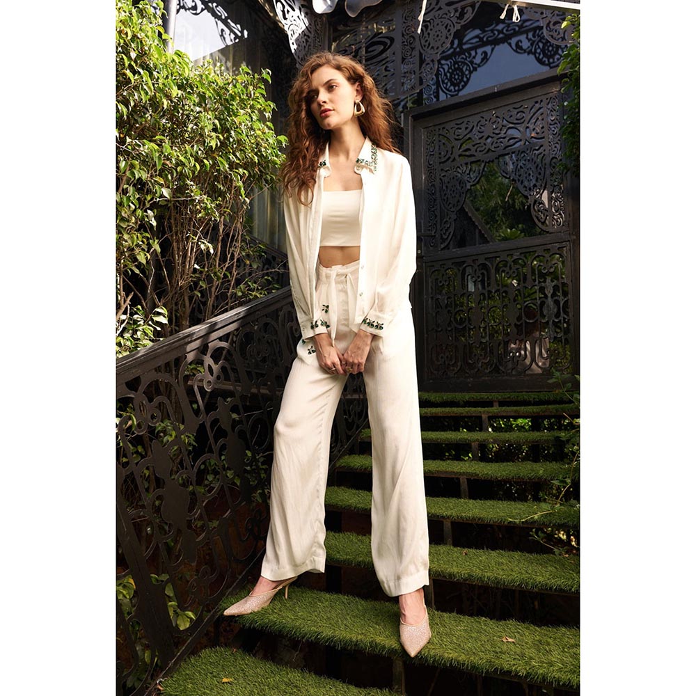 Kay Kay BY KKHUSHI SAHAII White Victoria Embellished Co-Ord Set