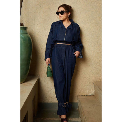 Kay Kay BY KKHUSHI SAHAII Blue Megan Denim Shirt And Pant