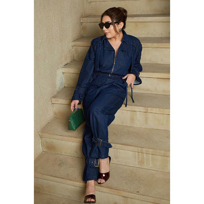 Kay Kay BY KKHUSHI SAHAII Blue Megan Denim Shirt And Pant