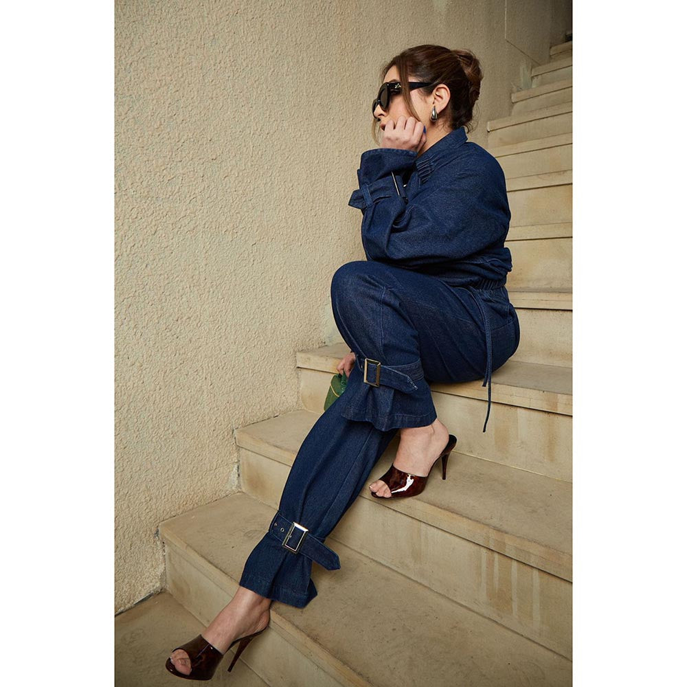 Kay Kay BY KKHUSHI SAHAII Blue Megan Denim Shirt And Pant