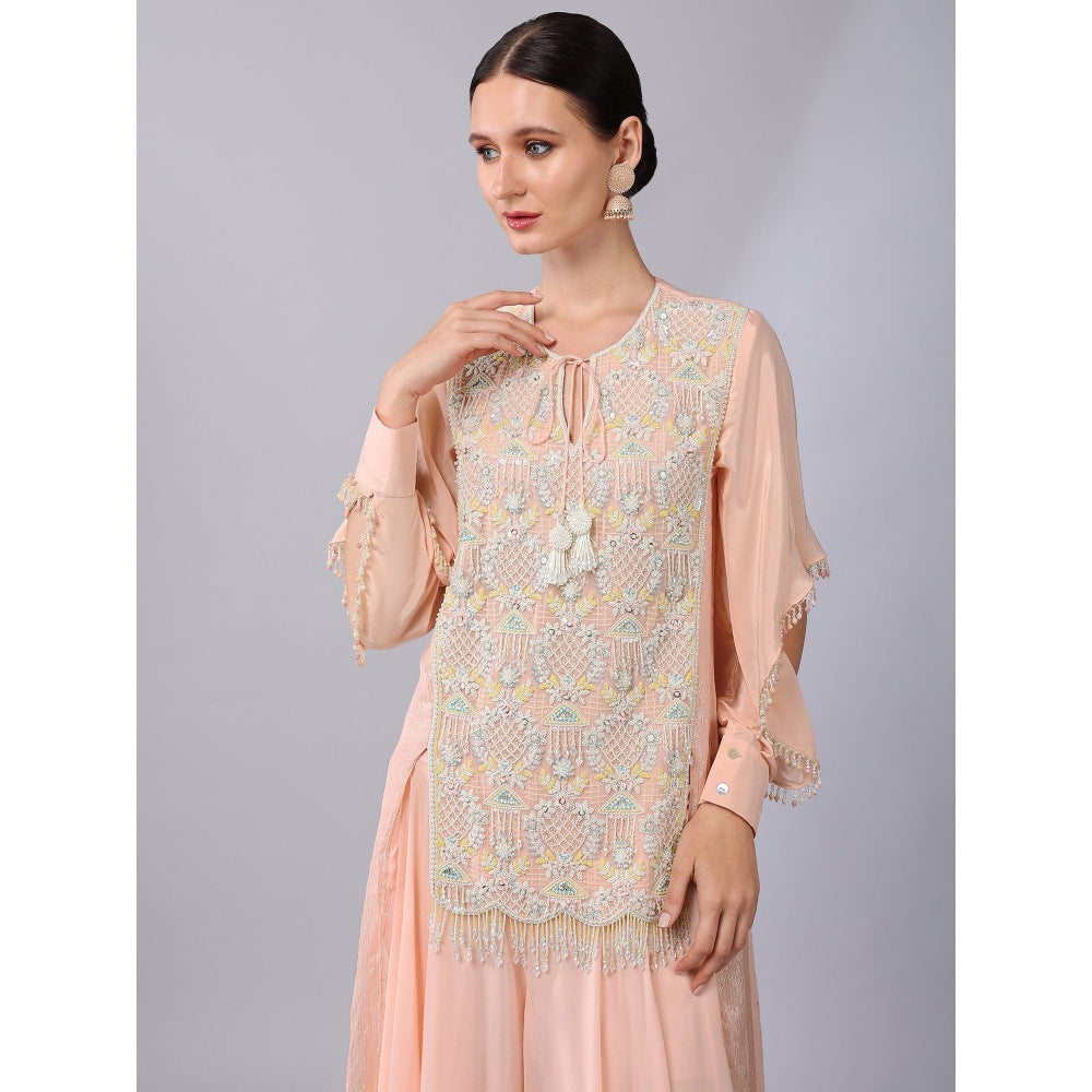 KEITH GOMES Pearl Sequins Sequined Tunic & Palazzo (Set of 2)