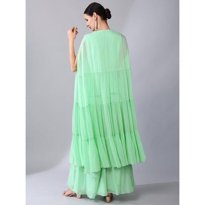 KEITH GOMES Pearl Sequins Sequined Tier Tunic & Palazzo (Set of 2)