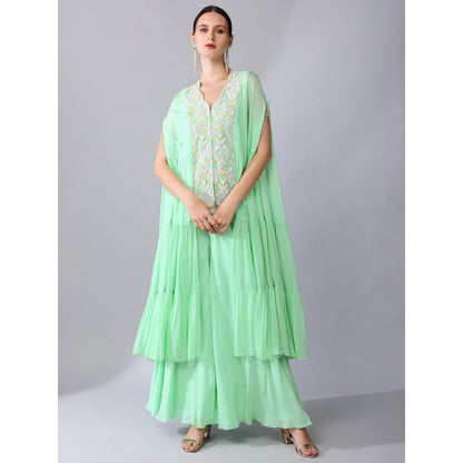 KEITH GOMES Pearl Sequins Sequined Tier Tunic & Palazzo (Set of 2)