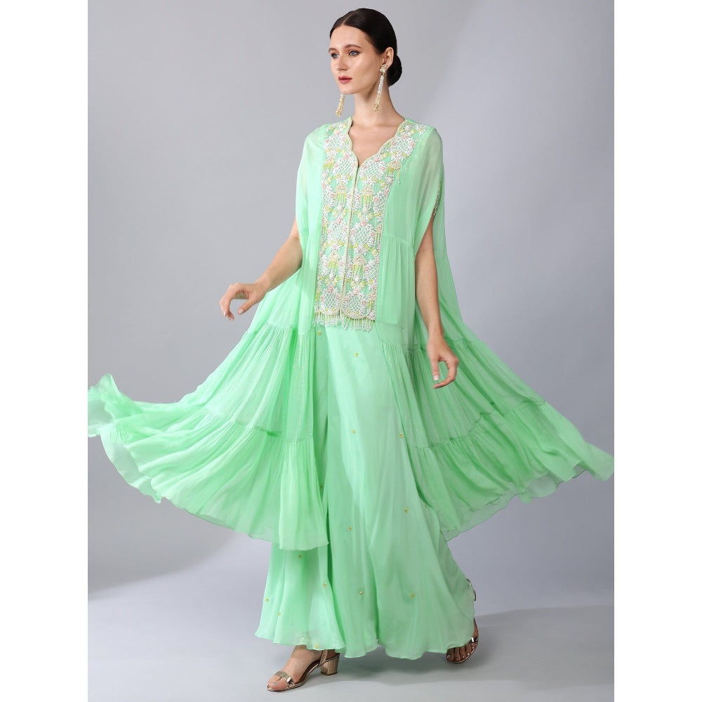 KEITH GOMES Pearl Sequins Sequined Tier Tunic & Palazzo (Set of 2)