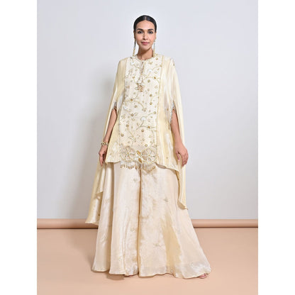 KEITH GOMES Ivory Embroidered Tunic with Palazzo