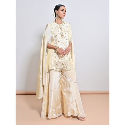 KEITH GOMES Ivory Embroidered Tunic with Palazzo