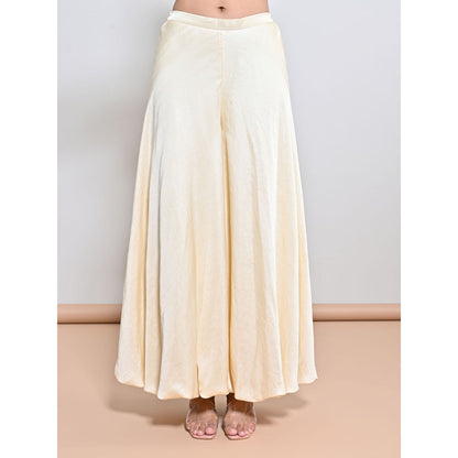 KEITH GOMES Yellow Embroidered Top with Palazzo